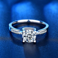 Cowhead Four Claw Moissanite Ring, 925 Sterling Silver