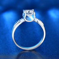 Cowhead Four Claw Moissanite Ring, 925 Sterling Silver