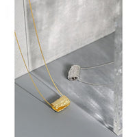 Irregular Geometry Block Necklace 925 Sterling Silver