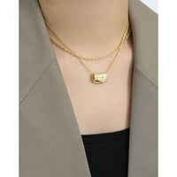 Irregular Geometry Block Necklace 925 Sterling Silver