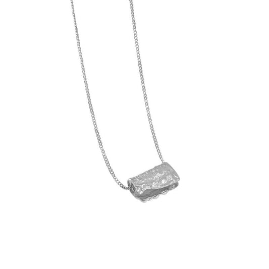 Irregular Geometry Block Necklace 925 Sterling Silver