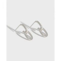 Mini Loop Chain Stud Earrings in 925 Sterling Silver