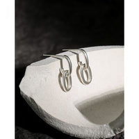 Mini Loop Chain Stud Earrings in 925 Sterling Silver