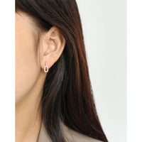 Mini Loop Chain Stud Earrings in 925 Sterling Silver