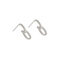 Mini Loop Chain Stud Earrings in 925 Sterling Silver