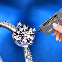 Classic Four-Claw Round Moissanite Sterling Silver Adjustable Ring