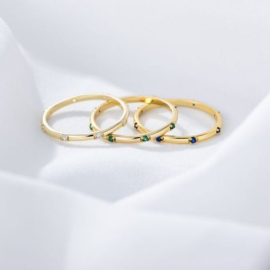 Minimal Round CZ Adjustable 925 Sterling Silver Ring