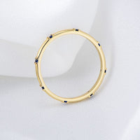 Minimal Round Crystal Adjustable 925 Sterling Silver Ring