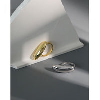 Irregular Geometry 925 Sterling Silver Adjustable Ring
