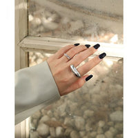 Irregular Geometry 925 Sterling Silver Adjustable Ring