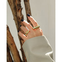 Irregular Geometry 925 Sterling Silver Adjustable Ring