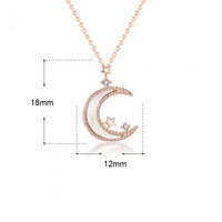 Mother of Shell Crescent Moon Crystal Necklace