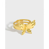 Flying Butterfly 925 Sterling Silver Adjustable Ring