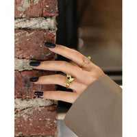 Flying Butterfly 925 Sterling Silver Adjustable Ring