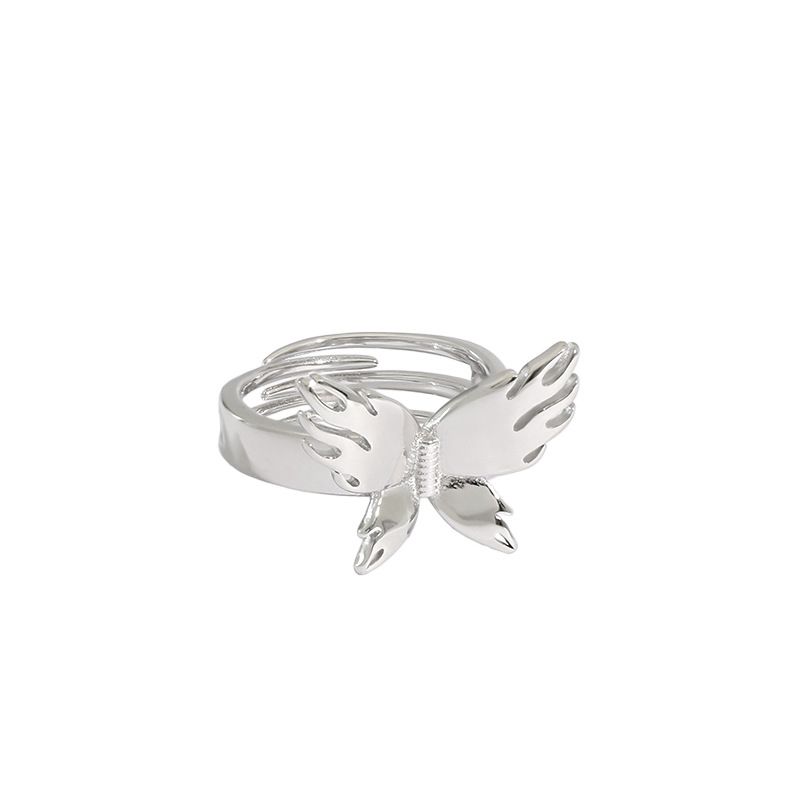 Flying Butterfly 925 Sterling Silver Adjustable Ring