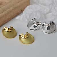 Modern Geometry Round 925 Sterling Silver Stud Earrings