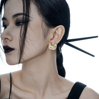 Modern Geometry Round 925 Sterling Silver Stud Earrings