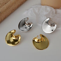 Modern Geometry Round 925 Sterling Silver Stud Earrings