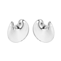 Modern Geometry Round 925 Sterling Silver Stud Earrings