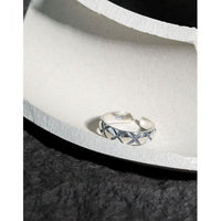 Vintage Letter X 925 Sterling Silver Adjustable Ring