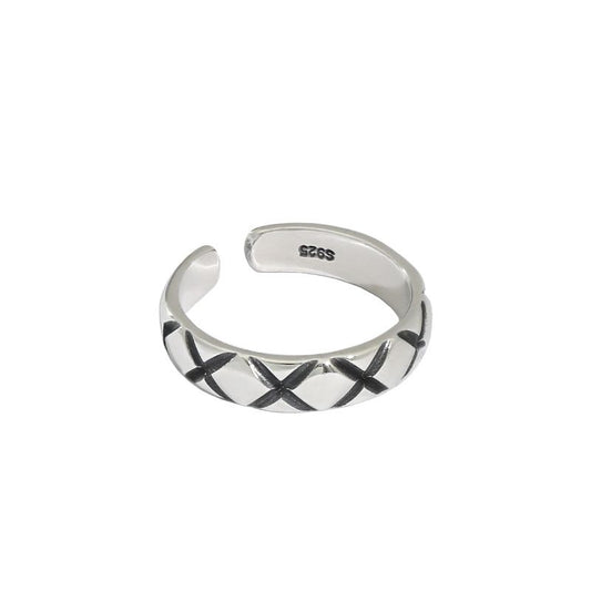 Vintage Letter X 925 Sterling Silver Adjustable Ring