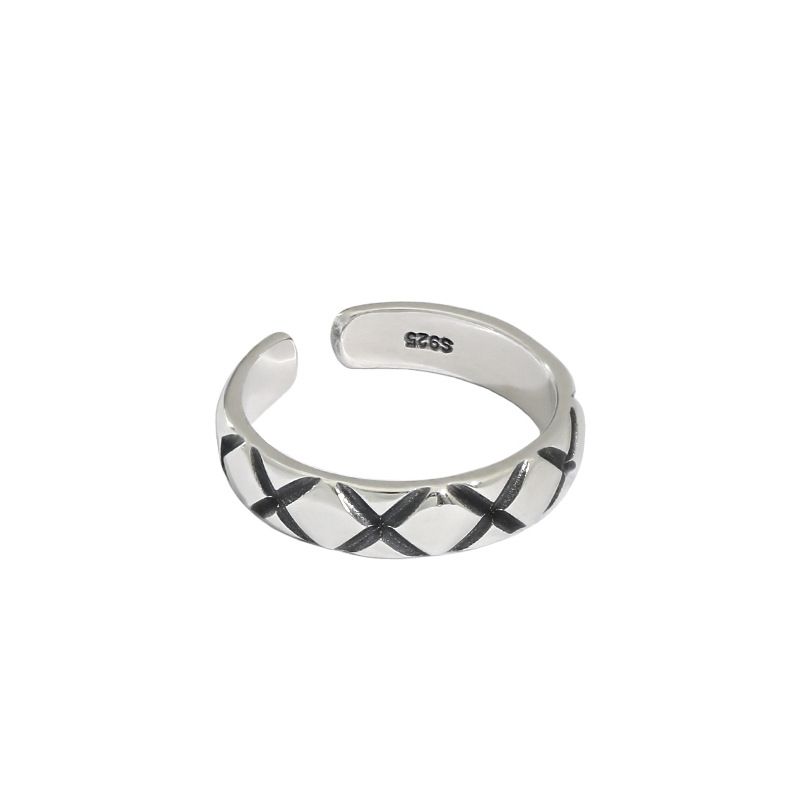 Vintage Letter X 925 Sterling Silver Adjustable Ring