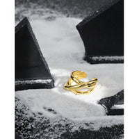 Triple-Line Cross Adjustable Ring