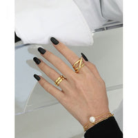 Triple-Line Cross Adjustable Ring