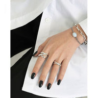 Triple-Line Cross Adjustable Ring