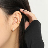 Mini Geometry Crystal Circle Huggie Hoop Earrings, 925 Sterling Silver