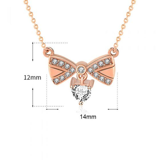 CZ Bowknot Sterling Silver Necklace