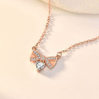 Crystal Bowknot Sterling Silver Necklace