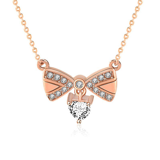 CZ Bowknot Sterling Silver Necklace