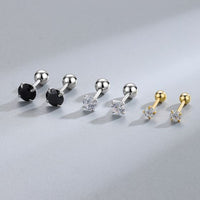 4-Prong Round Cubic Zirconia Stud Earrings