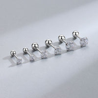 4-Prong Round Cubic Zirconia Stud Earrings