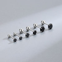 4-Prong Round Cubic Zirconia Stud Earrings