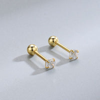 4-Prong Round Cubic Zirconia Stud Earrings