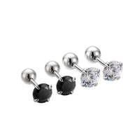 4-Prong Round Cubic Zirconia Stud Earrings