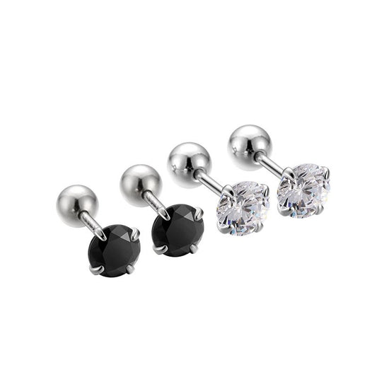 4-Prong Round Cubic Zirconia Stud Earrings