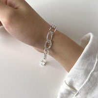 925 Sterling Silver Hollow Curb Chain Bracelet