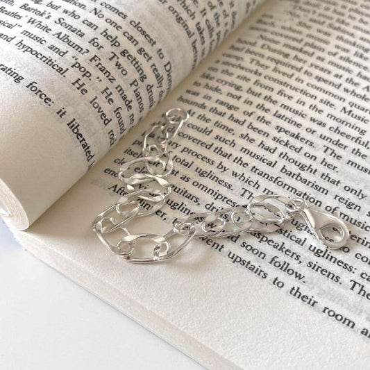 925 Sterling Silver Hollow Curb Chain Bracelet