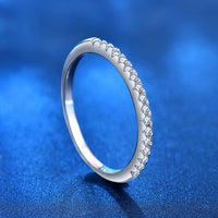 Moissanite and Crystal 925 Sterling Silver Ring