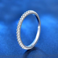 Moissanite and Crystal 925 Sterling Silver Ring