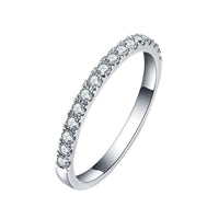 Moissanite and Crystal 925 Sterling Silver Ring