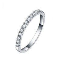 Moissanite and Crystal 925 Sterling Silver Ring