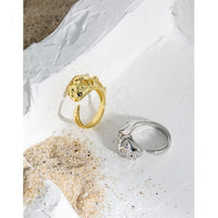 Irregular Hollow Bone 925 Sterling Silver Adjustable Ring