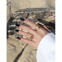 Irregular Hollow Bone 925 Sterling Silver Adjustable Ring