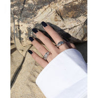 Irregular Hollow Bone 925 Sterling Silver Adjustable Ring