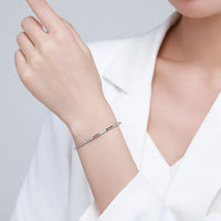 Micro Setting Crystal Open Bangle, 925 Sterling Silver
