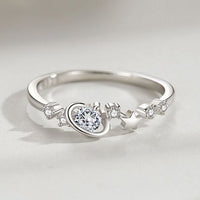 Planet Earth Crystal Stars 925 Sterling Silver Adjustable Ring
